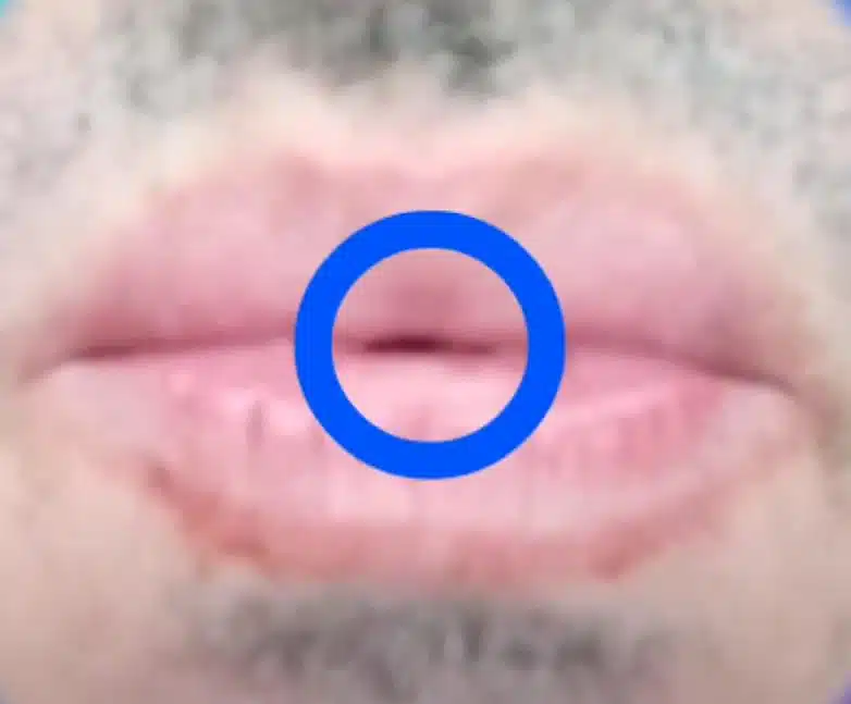 punto de vibración de los labios